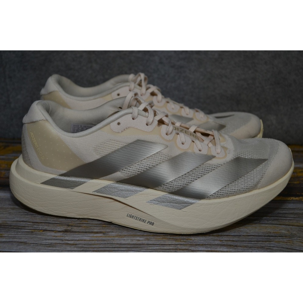 Adidas Adizero Evo SL Shoes Womens 10 White Running Sneakers Lightstrike Pro